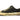 Worn canvas sneaker with a scuffed, dirty white rubber sole